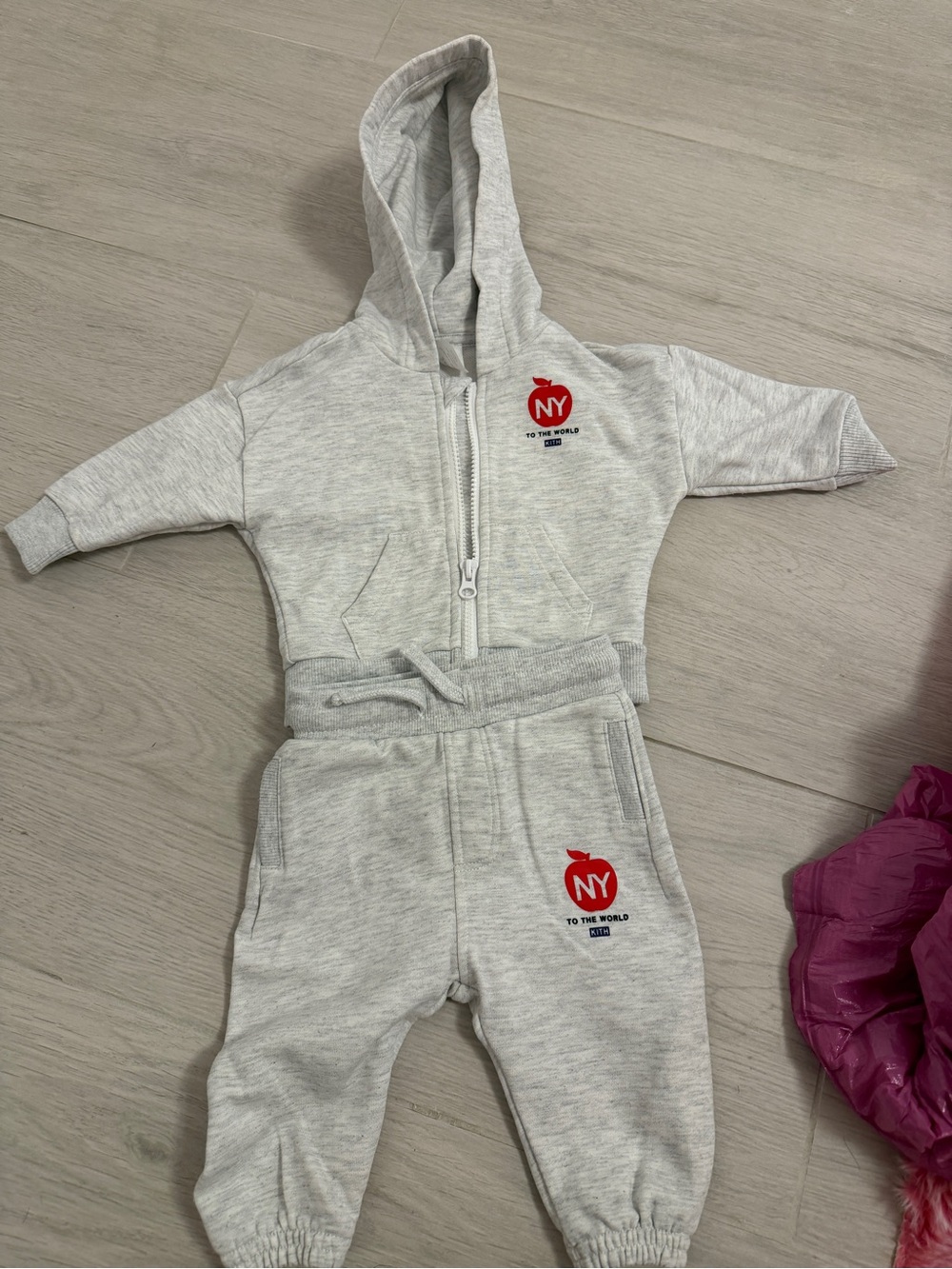 Kith Grey Hooded Sweatshirt & Jogger Set for Infants